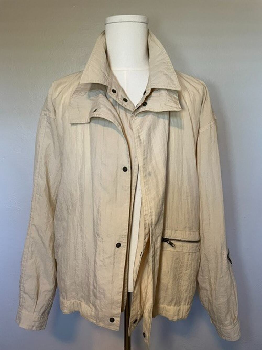 Vintage Generra Sportswear Jacket 44 Large Oversized 90s Cream Utility